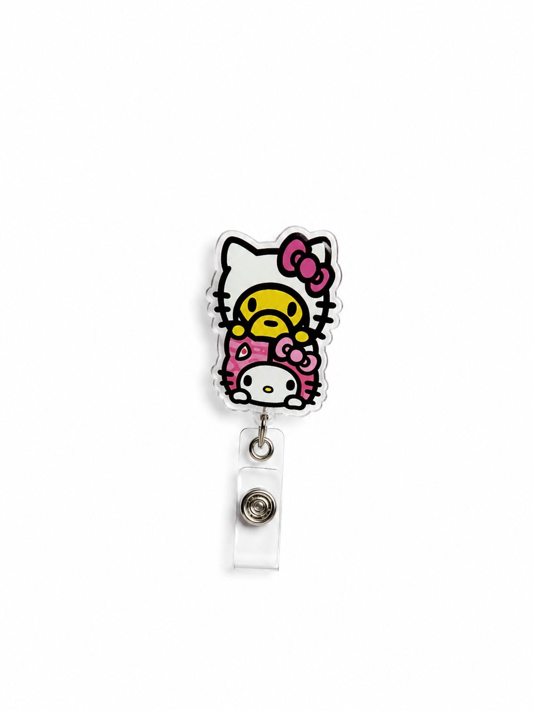 Pink Bape Kitty Badge Reel